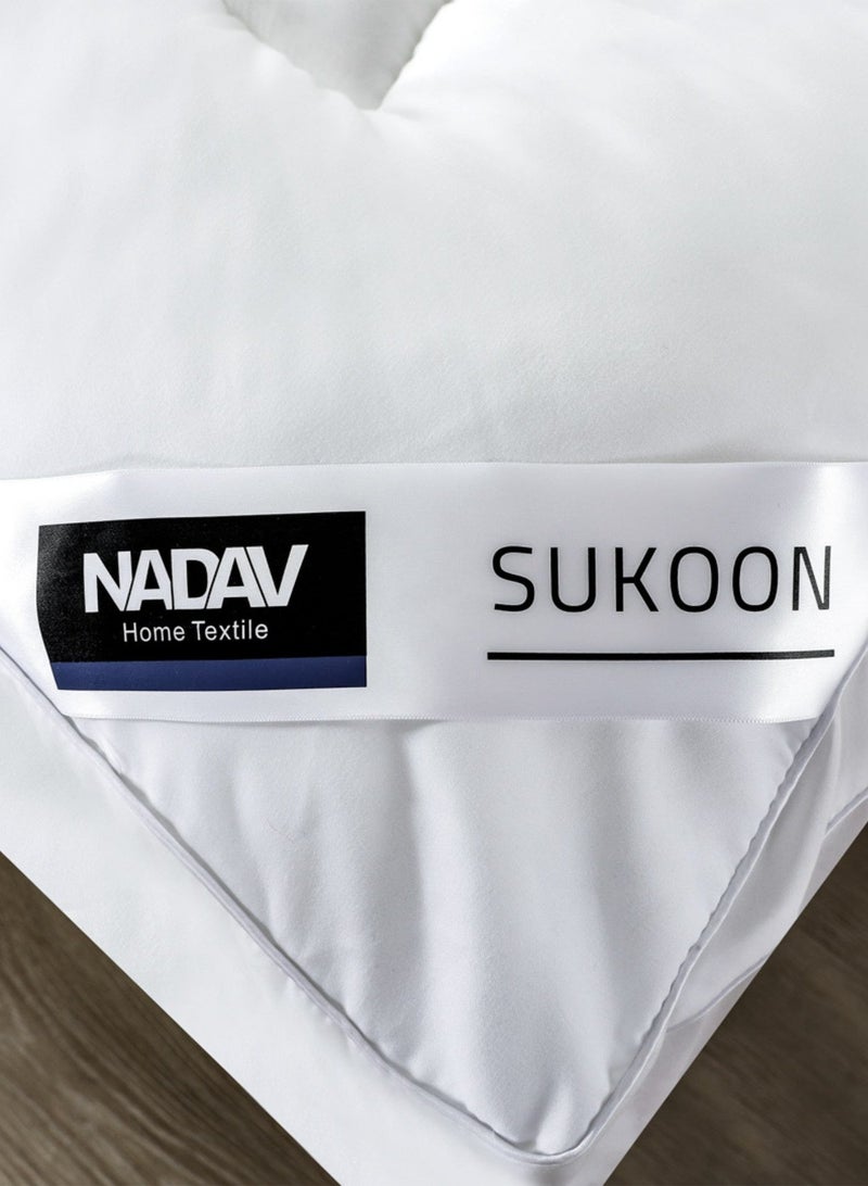 NADAV Sukoon Hotel-Style Mattress Topper – Double Size 200×200 cm, 5 cm Thickness, White - Image 3